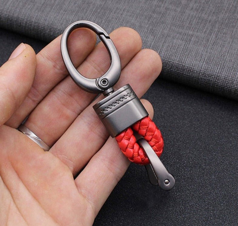 Llavero de lujo trenzado, realza la estética de tus llaves de coche con un toque chic.