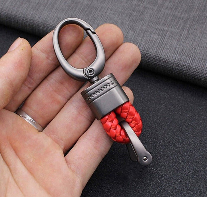 Llavero de lujo trenzado, realza la estética de tus llaves de coche con un toque chic.