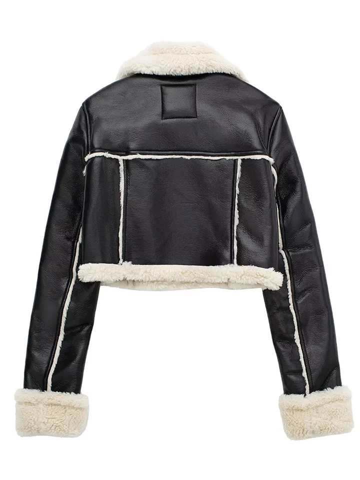 Abrigo de mujer liso con cremallera, ideal para un look casual o formal en moda de otoño.