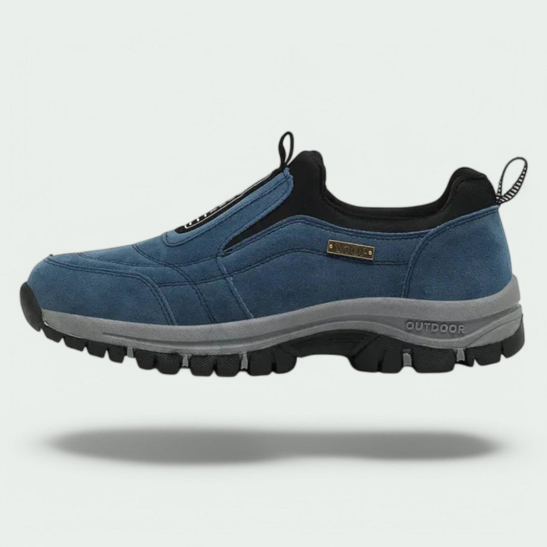Calzado de trekking para hombre, antideslizante, transpirable y con horma ancha para máxima comodidad.