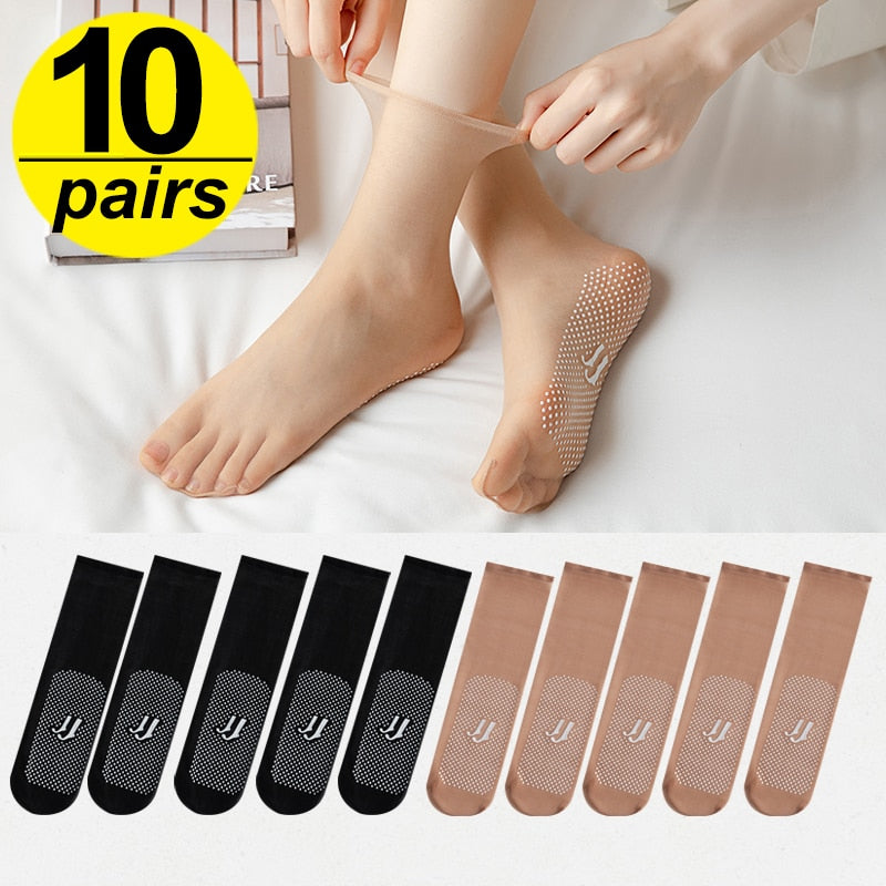 Accesorios de verano: calcetines ultrafinos para mujer, mantén tus pies frescos y secos en días cálidos.