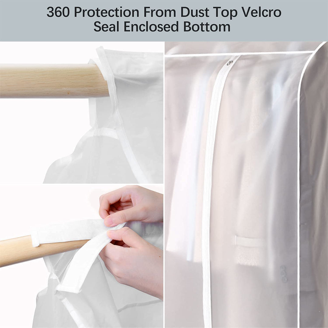 Funda para ropa de armario, protección duradera contra polvo. Material PEVA transparente y resistente.