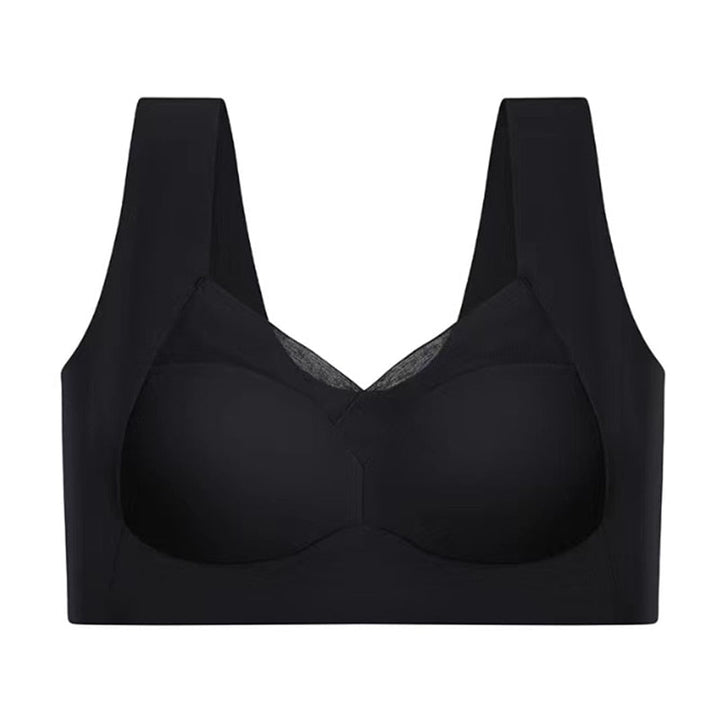 Sujetador sin costuras de tela suave y transpirable, comodidad femenina garantizada.