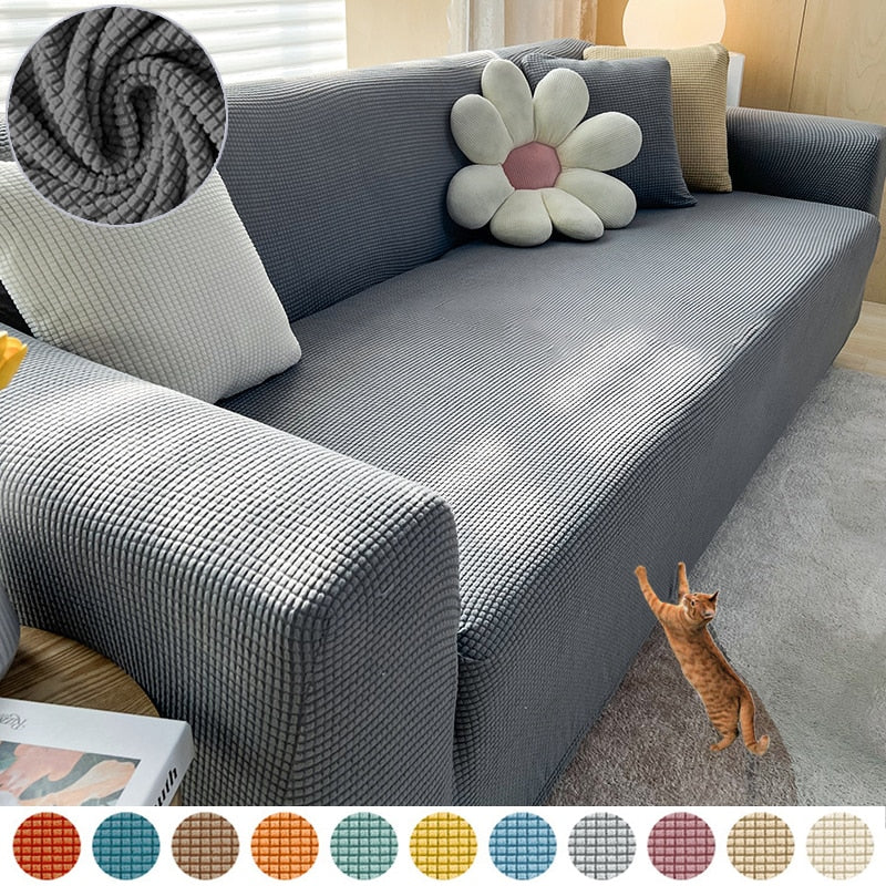 Protector de sofá impermeable, elástico. Cubierta resistente para tu sala de estar y familia.