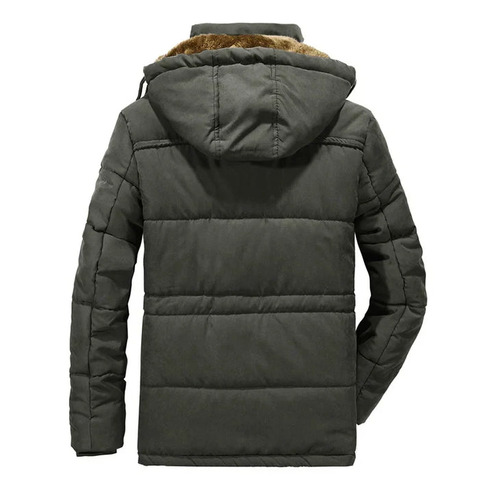 Chaqueta táctica de invierno para hombre con capucha, cálida y cómoda para aventuras al aire libre y senderismo.