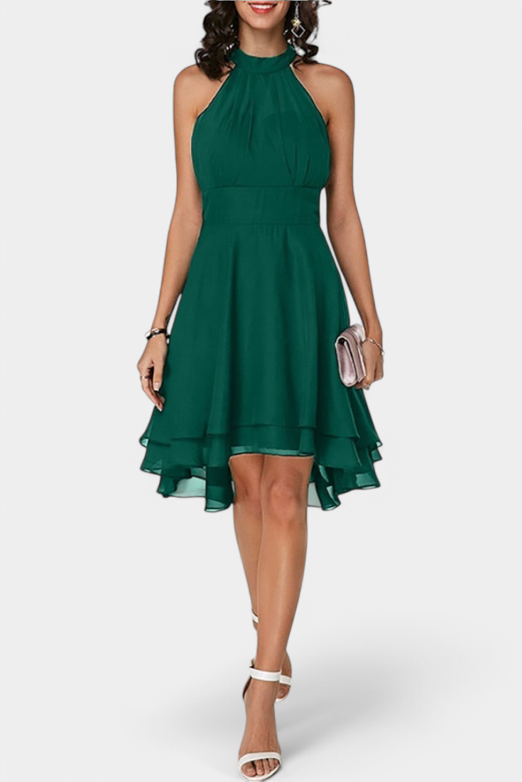 Vestido de cóctel Anouk para mujer, formal y elegante, con volantes. Ideal para fiestas y celebraciones.