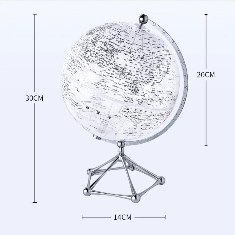 Decoración elegante de oficina: globo terráqueo LED giratorio, añade estilo y luz ambiental.