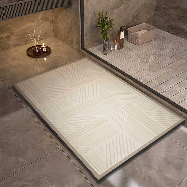 Alfombra de baño moderna, antideslizante y superabsorbente, accesorio esencial para tu hogar.