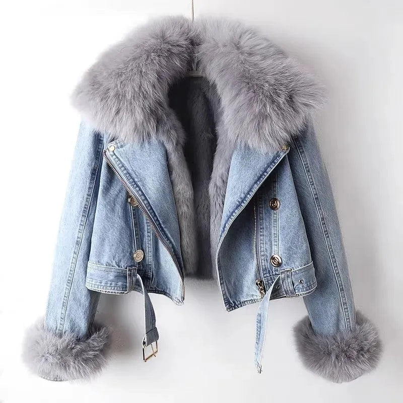 Chaqueta elegante LISELOTTE azul para mujer, estilo moderno y versátil, ideal para look casual o formal de entretiempo.