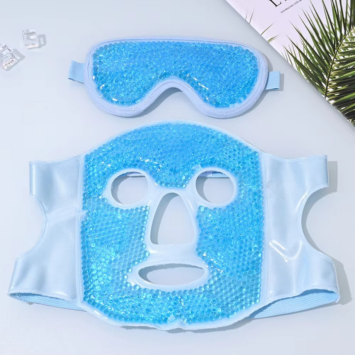 Máscara de perlas de gel para terapia, unisex, alivia ojos cansados, hinchazón y ojeras.