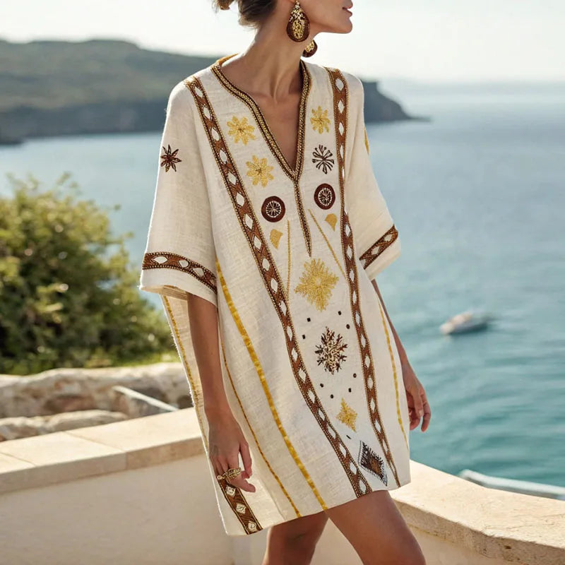 Vestido de verano floral para mujer, elegante y cómodo, ideal para playa o look casual bohemio.