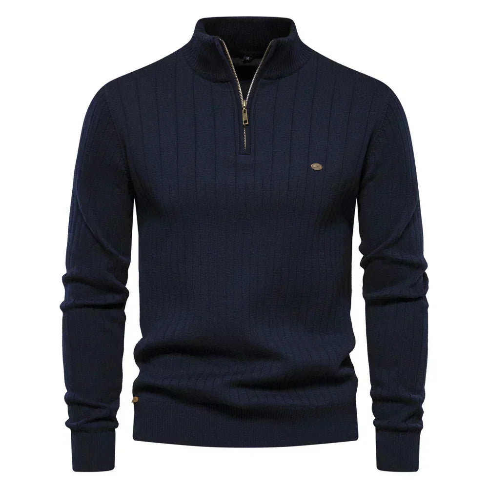 Cárdigan suéter masculino casual con cremallera, ropa de hombre para otoño-invierno, moda actual.