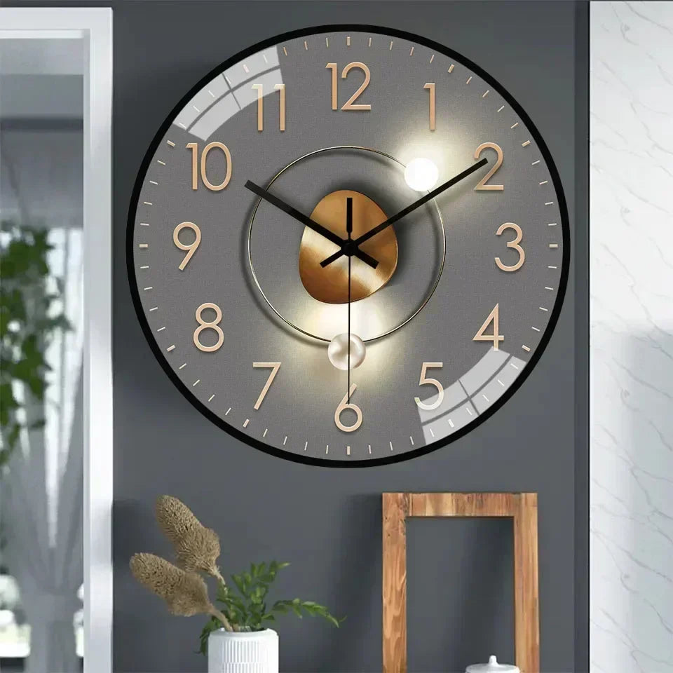 Reloj de pared para oficina, silencioso y decorativo, estilo clásico para un ambiente sereno.