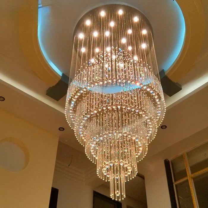 Lámpara de techo colgante LED de cristal para comedor, salón o dormitorio. Lujo y estilo moderno.
