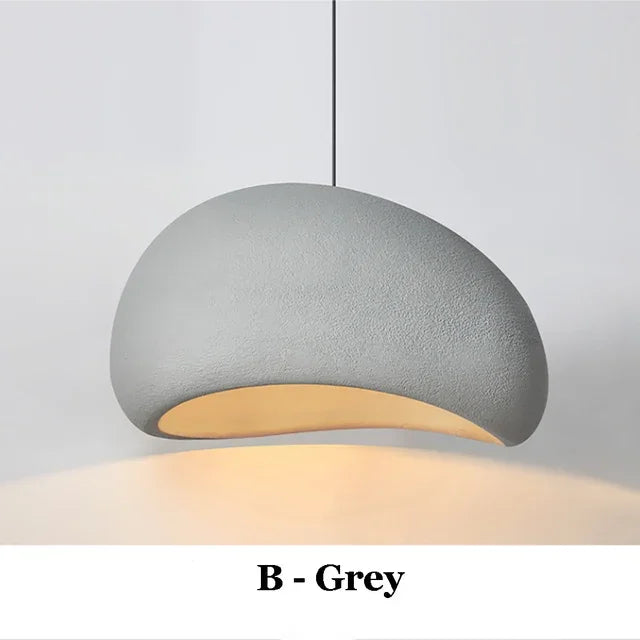 Auryn: Lámpara de techo colgante de poliestireno, wabi-sabi con curvas suaves, para una iluminación moderna.