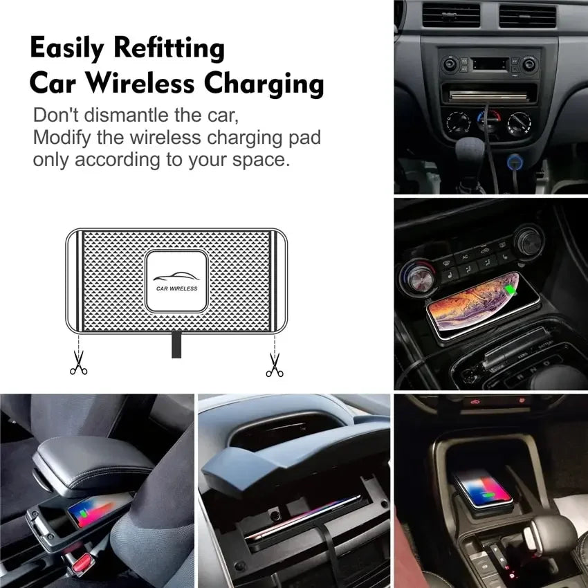 Cargador Qi 15W con tecnología de carga rápida. Almohadilla antideslizante, ultradelgada, segura y eficiente para móviles.