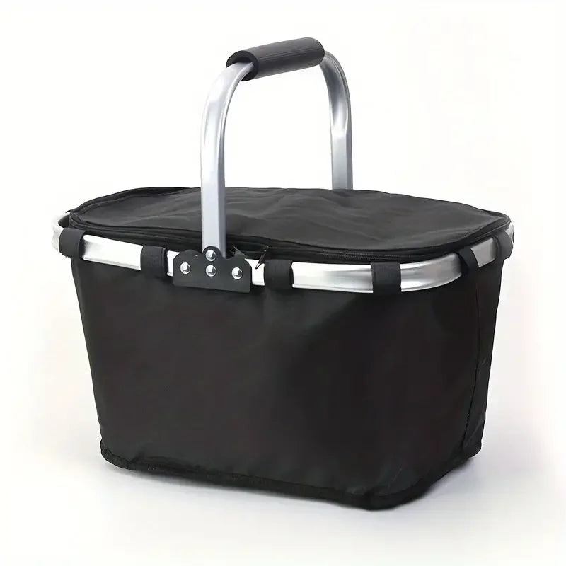 Cesta de picnic plegable con asa, fácil de transportar. Bolso térmico aislado para alimentos frescos en tus viajes.