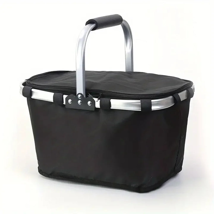 Cesta de picnic plegable con asa, fácil de transportar. Bolso térmico aislado para alimentos frescos en tus viajes.