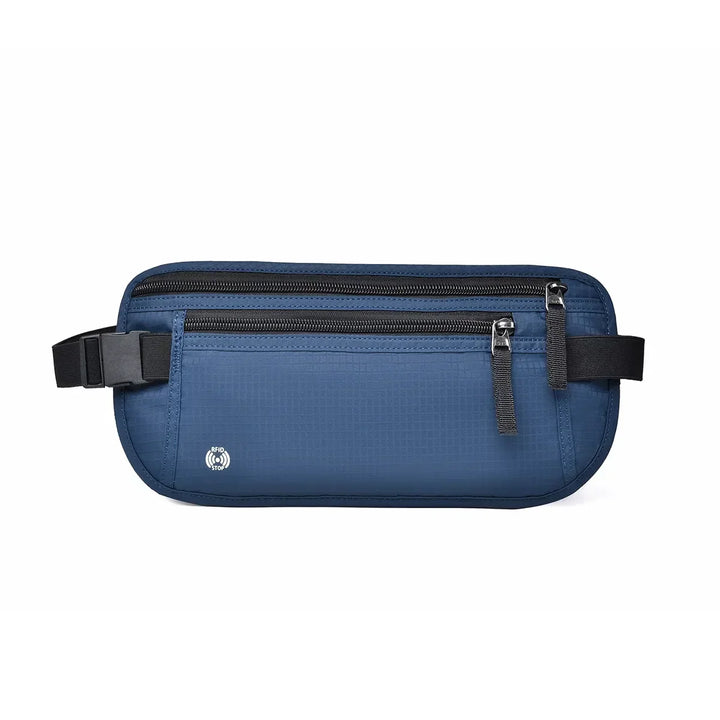 Riñonera antirobo discreta para cintura, ideal para hombres y mujeres en viaje.