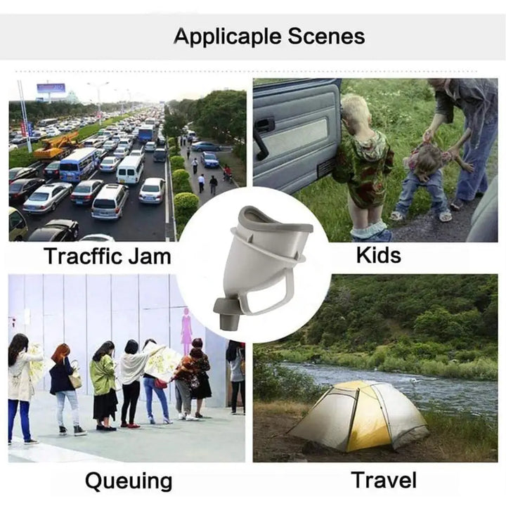 Dispositivo portátil para orinar en exteriores, perfecto para camping, viajes y emergencias.