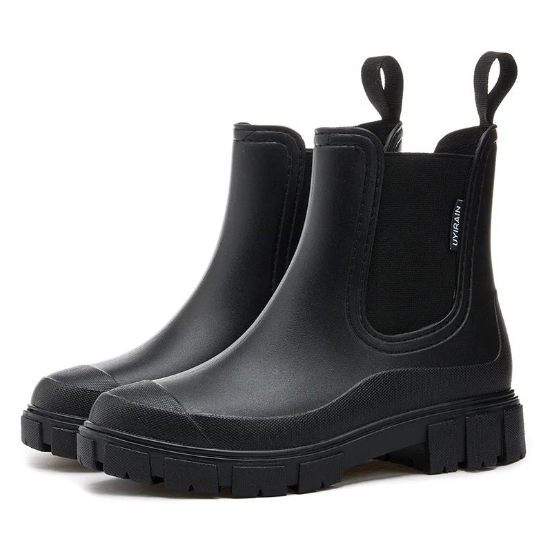 Botines Chelsea de lluvia impermeables para mujer, estilo elegante y prácticos contra el agua.