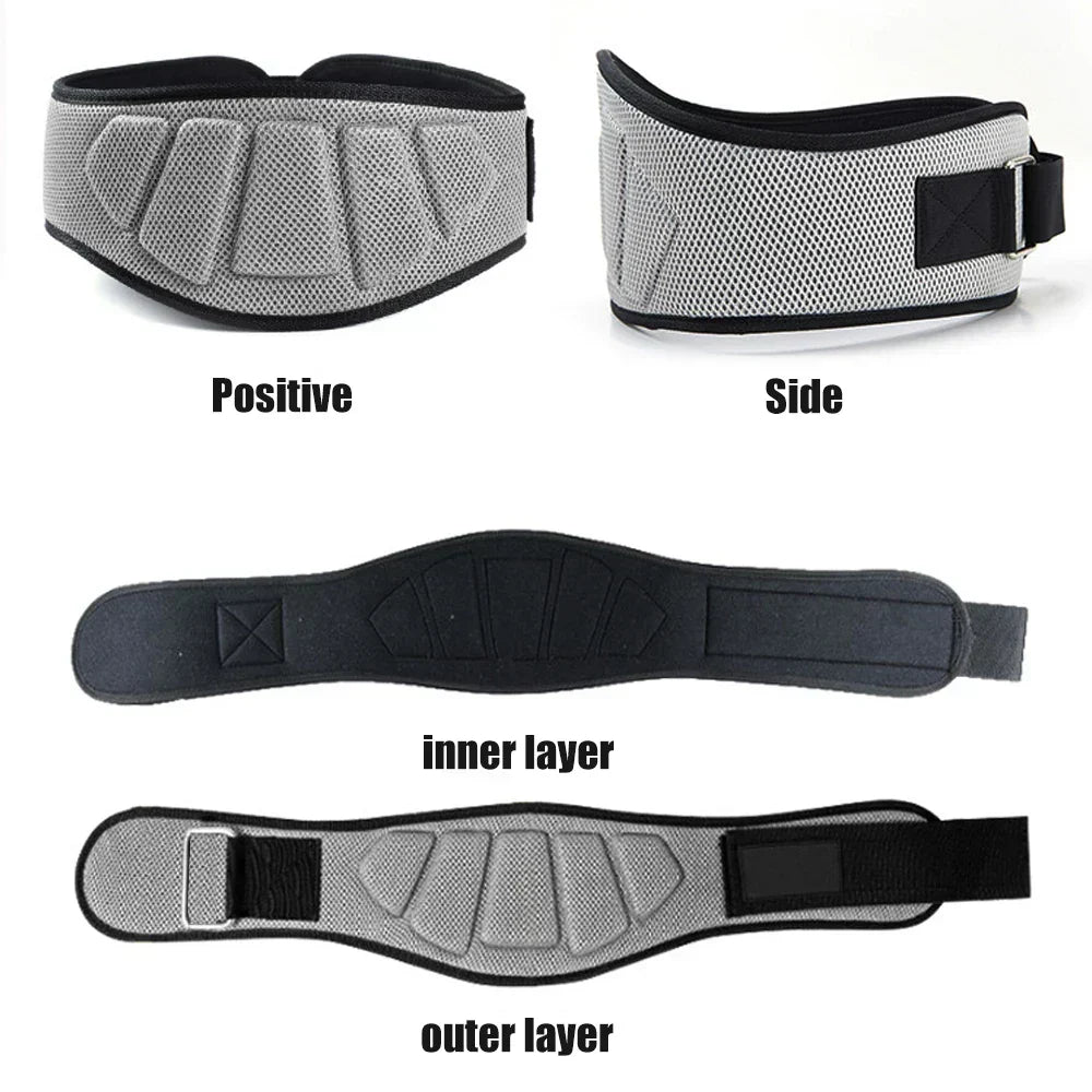 Protege tu espalda: cinturón lumbar para pesas, fitness, entrenamiento de fuerza y seguridad en el gimnasio.