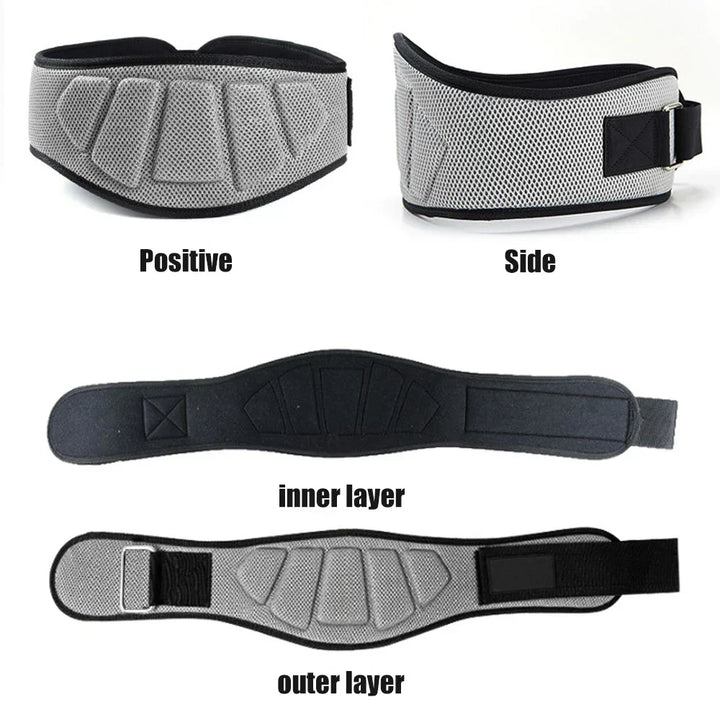 Protege tu espalda: cinturón lumbar para pesas, fitness, entrenamiento de fuerza y seguridad en el gimnasio.