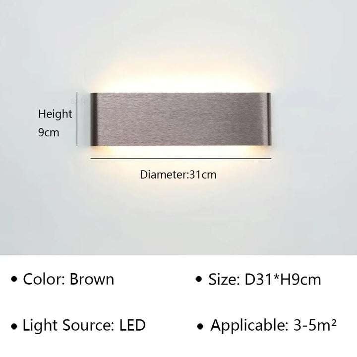 Lámpara de pared LED, diseño vanguardista para iluminar y decorar baños.
