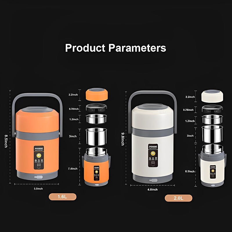 Calentador de alimentos portátil USB. Fiambrera ideal para comidas preparadas y viajes.