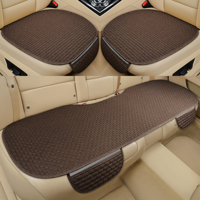 Confort y protección: funda de asiento de coche antideslizante universal de lino.