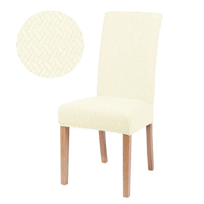 Protector elástico para silla, tejido jacquard que se adapta, ideal para cocina y comedor.