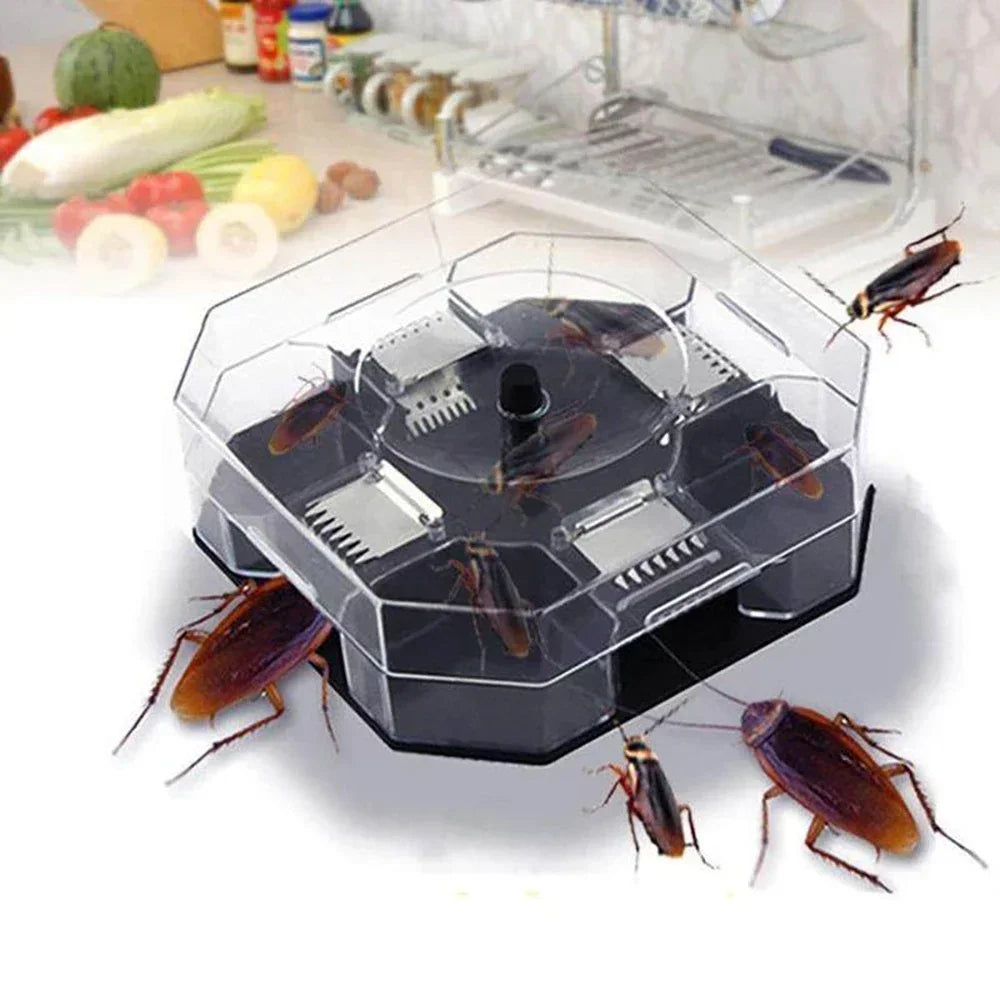Trampa de insectos segura y reutilizable para cucarachas. Perfecta para el control de plagas en cocinas y baños.