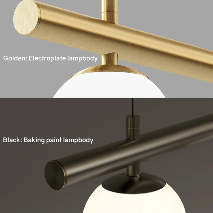 Iluminación minimalista: lámpara colgante de cristal y metal para tu cocina moderna.
