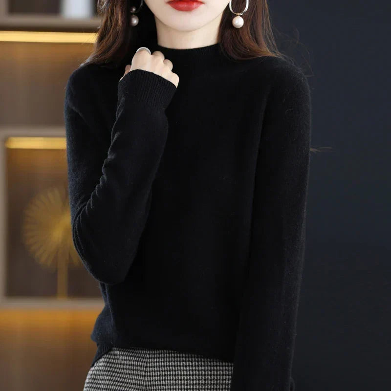 Suéter elegante de punto para mujer, cálido y suave, ideal para lucir cómoda en invierno.