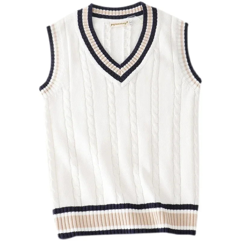 Cómodo chaleco de punto para hombre, con cuello V. Prenda esencial de ropa masculina, cálida.