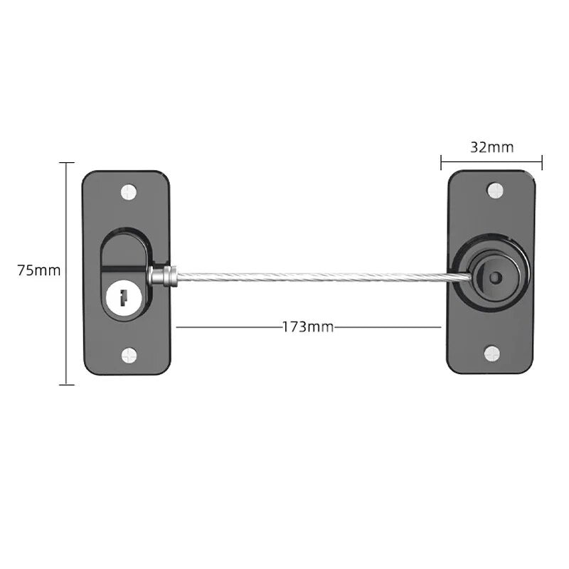Cerradura de seguridad moderna con contraseña para ventanas y puertas. Protección fiable y sin perforaciones.