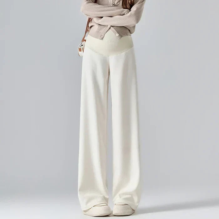 Pantalones de maternidad transpirables para otoño, pierna ancha, comodidad garantizada durante embarazo y postparto.