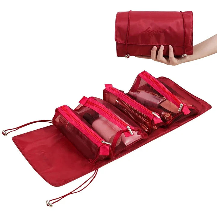 Bolsa para cosméticos de mujer, plegable y de estilo moderno, ideal para viajes cortos.