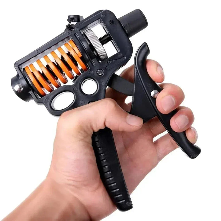 Fortalecedor de agarre ajustable para entrenamiento de mano, muñeca y antebrazo. Ideal para fuerza y fitness.
