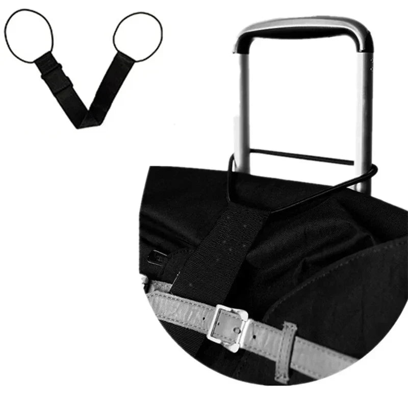 Correa de nailon, seguridad ajustable para equipaje. Protección extra para maletas de viajero. Opción arcoíris.