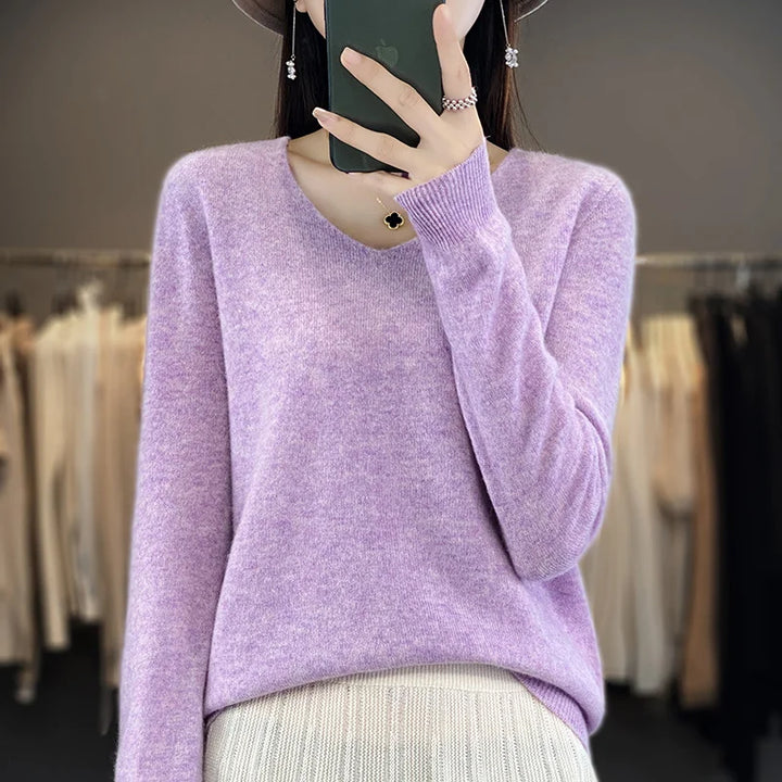 Pullover confortable de manga larga para mujer, estilo versátil y chic.