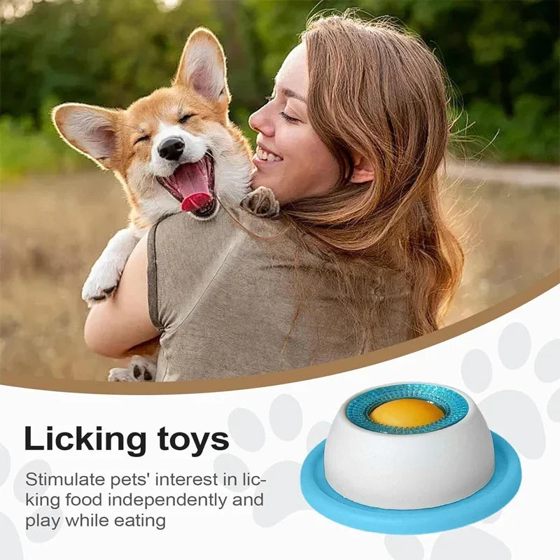 Tapete de silicona para lamer, alimentador lento y juguete antiestrés para mascotas. Promueve digestión sana.