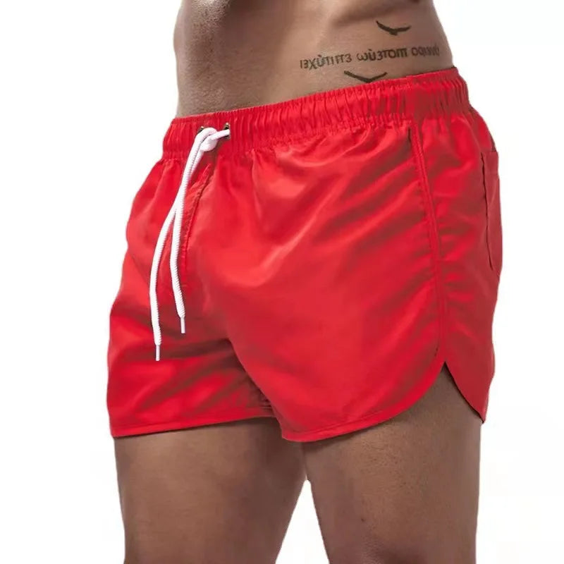 Shorts de baño azul para hombre, secado rápido, estilo casual de verano y vacaciones.
