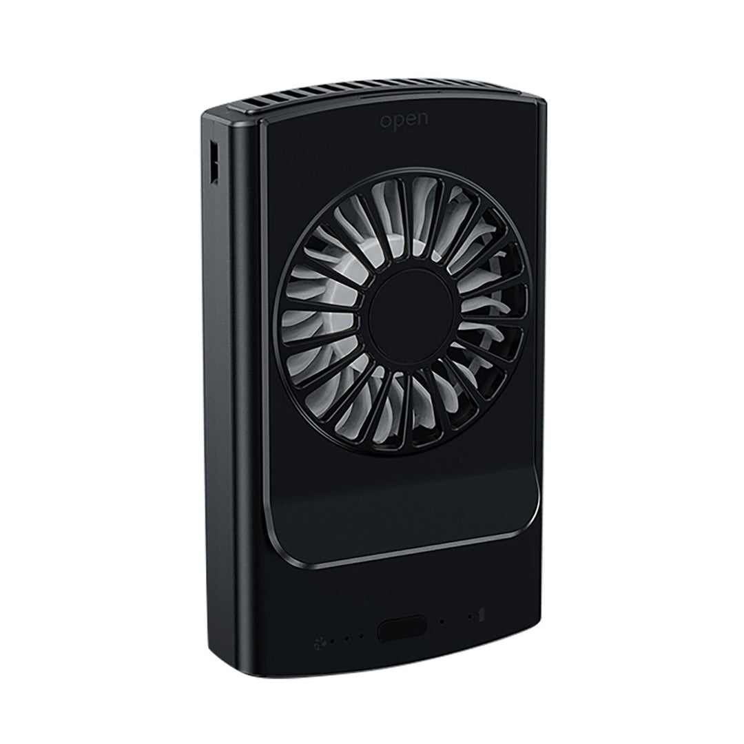 Ventilador personal de cintura recargable y manos libres, perfecto para aliviar el calor en cualquier actividad.