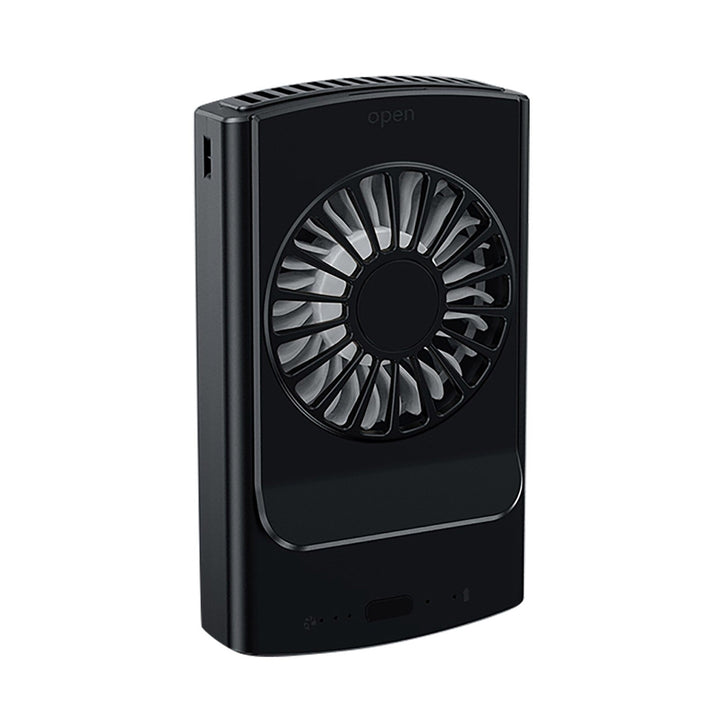 Ventilador personal de cintura recargable y manos libres, perfecto para aliviar el calor en cualquier actividad.