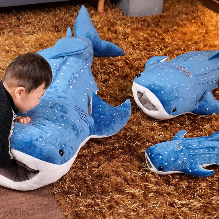Juguete de peluche tiburón ballena gigante y muy suave para niños. Ideal para abrazar y decorar habitaciones infantiles.