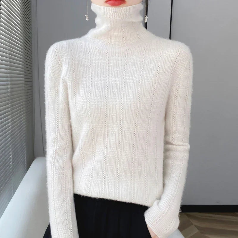 Suéter de invierno MARISE para mujer, pulóver de cuello alto, moderno y abrigador.