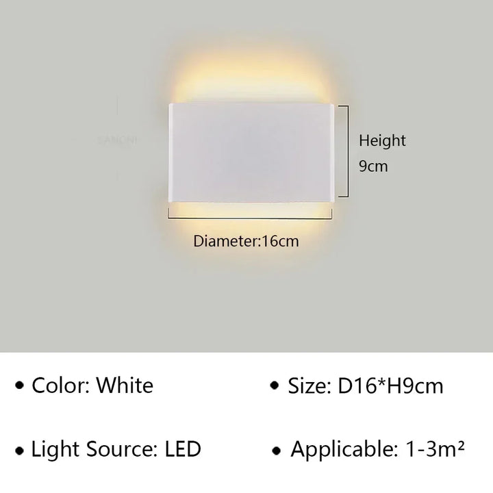 Luz LED de pared plateada, luminaria moderna para decoración de entrada.
