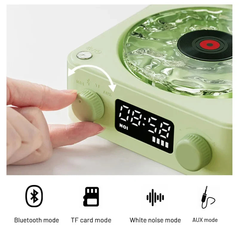 Altavoz Bluetooth retro con proyector de luz y sonidos relajantes para tu bienestar y decoración.