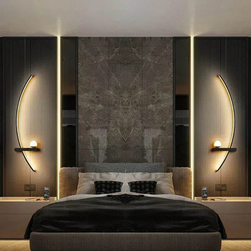 Lámpara de pared LED moderna con luz ascendente/descendente. Aplique de diseño elegante para decoración interior.